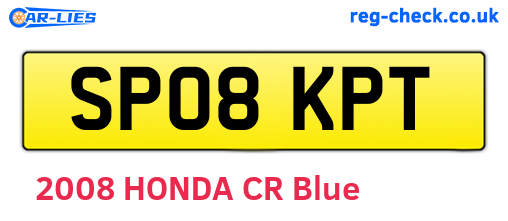 SP08KPT are the vehicle registration plates.