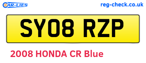 SY08RZP are the vehicle registration plates.