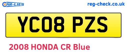 YC08PZS are the vehicle registration plates.