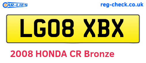 LG08XBX are the vehicle registration plates.