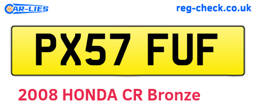 PX57FUF are the vehicle registration plates.