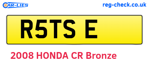 R5TSE are the vehicle registration plates.