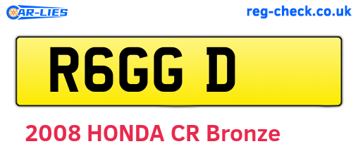 R6GGD are the vehicle registration plates.