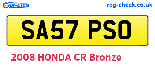 SA57PSO are the vehicle registration plates.