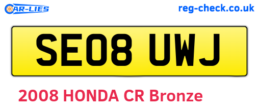 SE08UWJ are the vehicle registration plates.