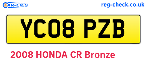 YC08PZB are the vehicle registration plates.