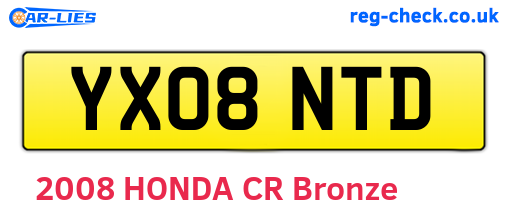YX08NTD are the vehicle registration plates.