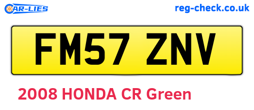 FM57ZNV are the vehicle registration plates.