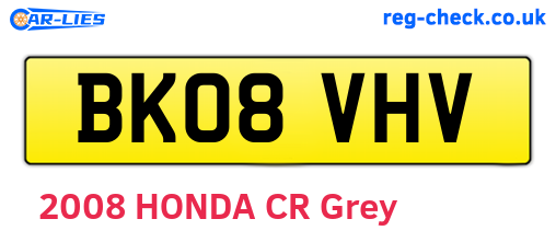 BK08VHV are the vehicle registration plates.
