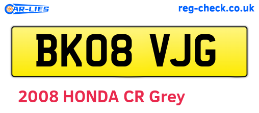 BK08VJG are the vehicle registration plates.