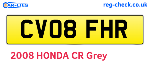 CV08FHR are the vehicle registration plates.