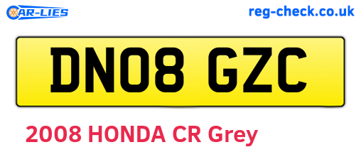 DN08GZC are the vehicle registration plates.