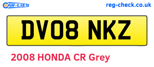 DV08NKZ are the vehicle registration plates.