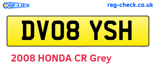 DV08YSH are the vehicle registration plates.