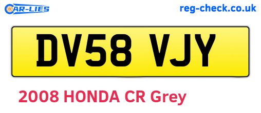 DV58VJY are the vehicle registration plates.