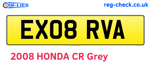 EX08RVA are the vehicle registration plates.