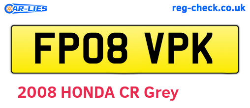 FP08VPK are the vehicle registration plates.