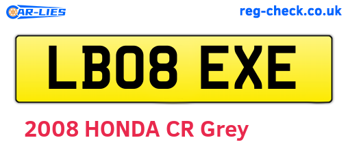 LB08EXE are the vehicle registration plates.
