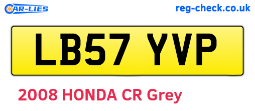LB57YVP are the vehicle registration plates.