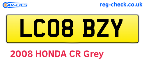 LC08BZY are the vehicle registration plates.