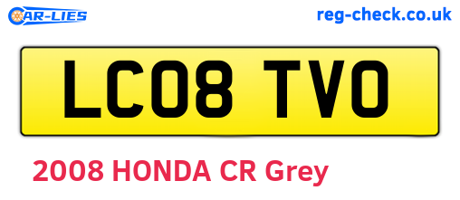 LC08TVO are the vehicle registration plates.