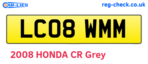 LC08WMM are the vehicle registration plates.