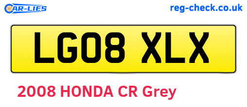LG08XLX are the vehicle registration plates.