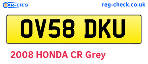 OV58DKU are the vehicle registration plates.