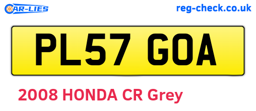 PL57GOA are the vehicle registration plates.