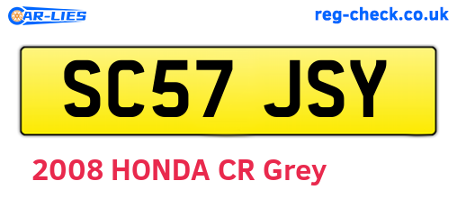 SC57JSY are the vehicle registration plates.