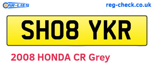 SH08YKR are the vehicle registration plates.