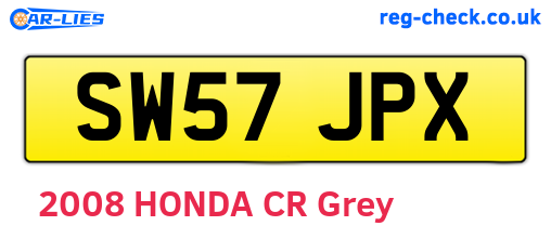 SW57JPX are the vehicle registration plates.
