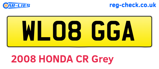 WL08GGA are the vehicle registration plates.