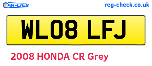 WL08LFJ are the vehicle registration plates.