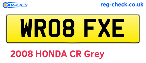 WR08FXE are the vehicle registration plates.