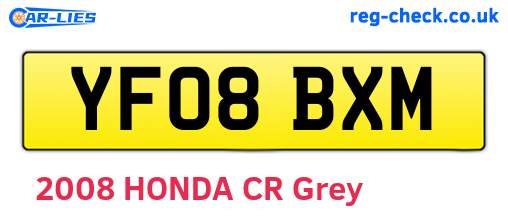 YF08BXM are the vehicle registration plates.
