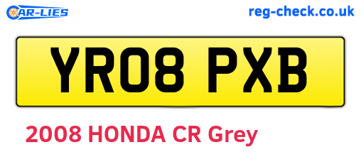 YR08PXB are the vehicle registration plates.