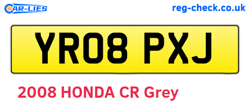 YR08PXJ are the vehicle registration plates.