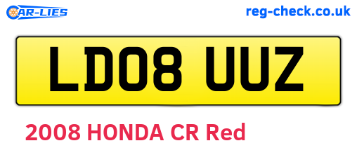 LD08UUZ are the vehicle registration plates.