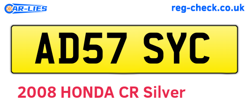 AD57SYC are the vehicle registration plates.