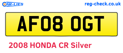 AF08OGT are the vehicle registration plates.