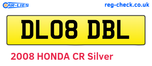 DL08DBL are the vehicle registration plates.