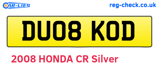 DU08KOD are the vehicle registration plates.