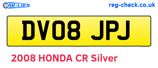 DV08JPJ are the vehicle registration plates.
