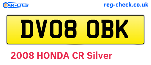 DV08OBK are the vehicle registration plates.