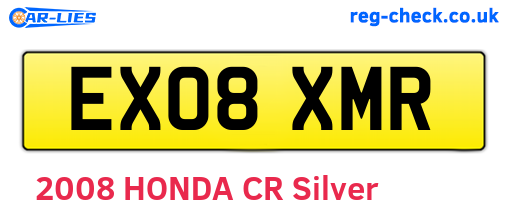 EX08XMR are the vehicle registration plates.