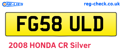FG58ULD are the vehicle registration plates.