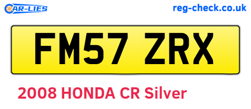 FM57ZRX are the vehicle registration plates.