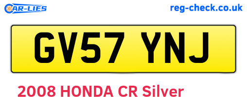 GV57YNJ are the vehicle registration plates.