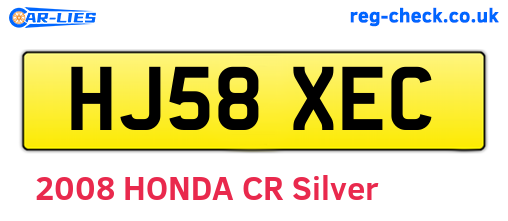 HJ58XEC are the vehicle registration plates.